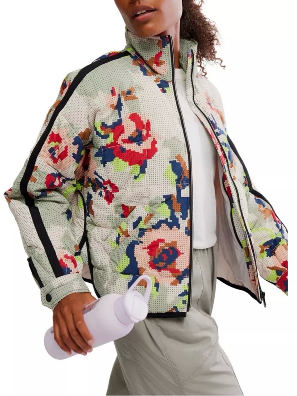 Free People FP Movement floral Pippa Packable Jacket Size M Medium NWT